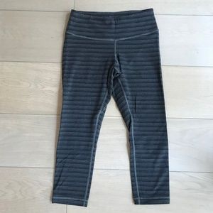 Lulu Lemon Wunder Under Striped Activewear Crops